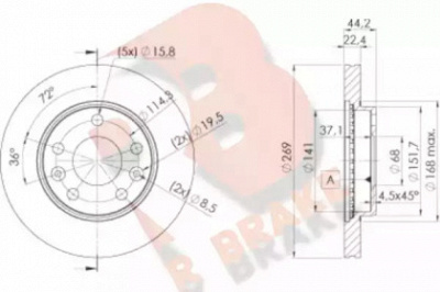 R BRAKE 78rbd24009 -  Тормозной диск